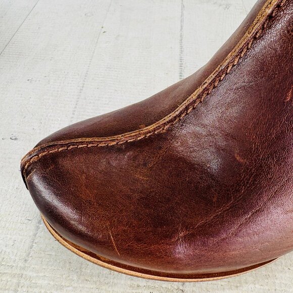 Kork-Ease Original SAGANO Rum Brown Leather Wrapped Block Heel Mules Clog Sz 9 M - Picture 15 of 16